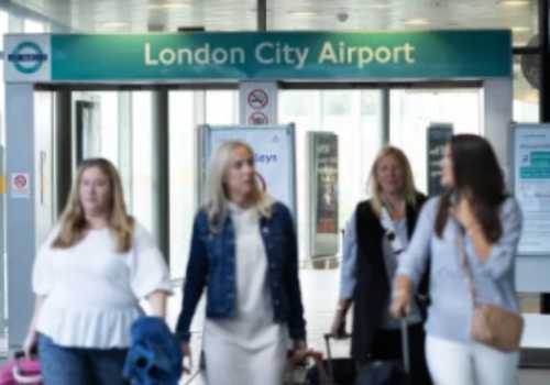 people are entering to London City Airport